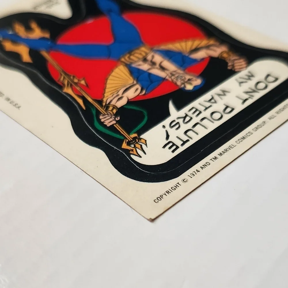 🔱 Vintage 1975 Topps MARVEL Super Heroes Sticker - SUB-MARINER Namor trading 🌊
